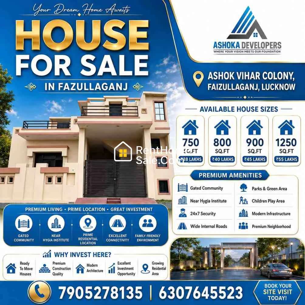 House for Sale in Fazullaganj, Lucknow | 750 to 1250 Sq.Ft Homes Near Medical College